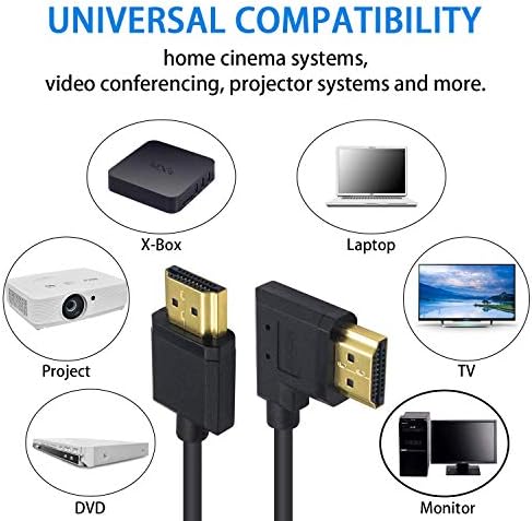 Duttek 4K, HDMI Кабел, HDMI към HDMI Кабел, Изключително Тънък Правоъгълен HDMI Мъж към Мъж Удължител за Кабел за 3D и 4K Ultra HD TV Stick HDMI 2.0 Кабел 0.15 м/ 6 инча