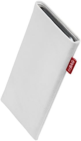 fitBAG Rock White Custom Tailored Sleeve for Huawei Ascend Mate 2. Калъф от фина костюмной плат с вградена подплата от микрофибър за почистване на дисплея