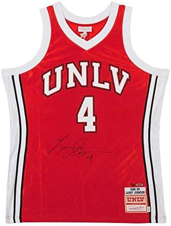 Лари Джонсън Autographed Authentic Mitchell & Ness UNLV Home Jersey - Горната палуба - Autographed College Jerseys