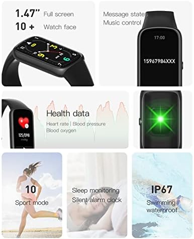 hhscute Smart-Часовници,1.47 Пълен Екран Мъжки Умни Часовници, Умен Часовник за Android Телефони Лек Дизайн-Спортни