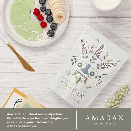 Amaran Amaranth Flour Wafer Thins - ниско калорични закуски - Здравословни закуски за възрастни - Протеинови вафли - Безглютеновые веганские закуски - Obleas de Amaranto (Мача, 6 опаковки)