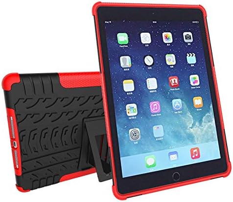 Tablet PC Cover Tablet Case Cover for iPad 6/iPad Air 2 Tire Texture Shockproof TPU+PC Protective Case with Folding Handle Stand (Color : Green)