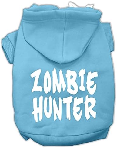 Mirage Pet Products 62-99 XSBBL Zombie Hunter Screen Print Baby Blue Пет Hoodie, X-Small