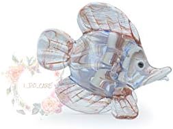 I DO CARE Small Banner Fish Ornaments Clear Red Blue Stripe Fish Blowed Glass Art Animal Figurines Собственоръчно Glass Crafts Bannerfish Art Glass Miniature Fish Glassware