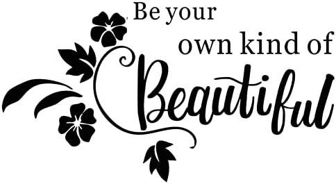 CUNYA Be Your own Kind of Beautiful Bathroom Wall Decor Art Stickers, Black Vinyl DIY Inspirational Quotes Wall Decor Decals Peel and Stick Wallpaper Home Decoration for Living Room, Bedroom