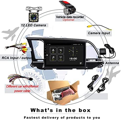 Кола Стерео система с Bluetooth за Hyundai Elantra 6 2015-2018, Авто Аудио 9 Инча HD IPS Сензорен Екран Радио в Колата с GPS Навигация Андроид 10 Стерео Подкрепа Огледално Връзки SWC WiFi