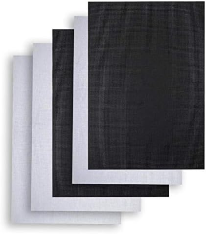 Aida Cloth 14 Count White Cross Stitch Fabric Classic Reserve (18x12, бял и черен)