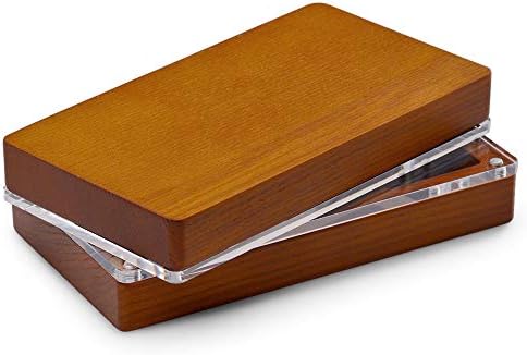 Woodten Дървена Кутия За Съхранение на Бижута Пръстен, Колие Бижута Организатор Тава 6 Мрежи Бижута Дисплей