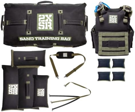 2XSR Training System 2.0 - Сани с пясъка Чанта, 4 Регулируеми Тегло, е светло претеглят жилетка, Дамска чанта - Военна, Приложна, Спортна и Фитнес Тренировка