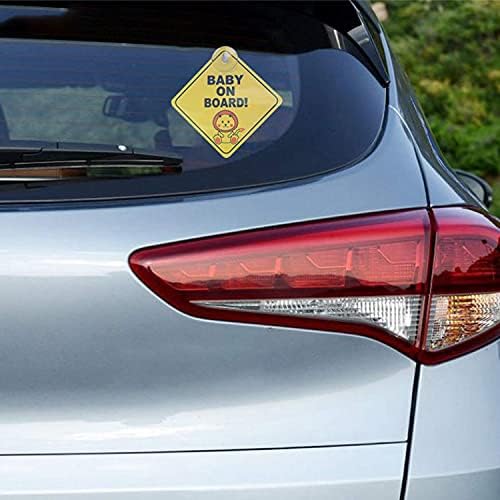 Baby on Board Sticker for Cars - 2 Pack Baby on Board Sign - Safety Signs Need Baby on Board Suction Cup