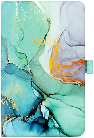 Джобен планер 2022 - а Джобен календар 2022 с притежателя на химикалки, 6,4 x 3,9, Седмичен и Месечен списък с Премиальной Дебела хартия, панделка-полагане и Печатни месечни