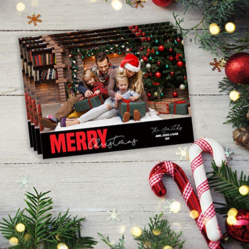 Меланжевый пазар, Персонални коледна картичка със снимка, Весела Коледа, Пликове пълни с напечатани вариант, 5 инча 7 инча, няколко налични количества