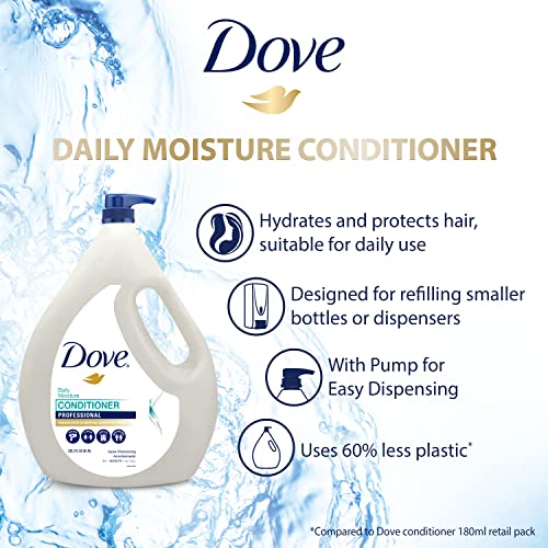 Dove Hair Conditioner Pro | Daily Moisture | с помпа 4л / Хранителна система за гладка коса и устойчиви на ежедневно щети