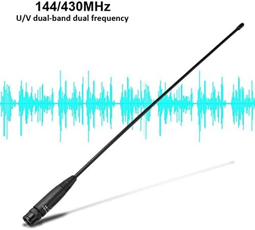 Hilitand 38cm VHF/UHF Dual Frequency Antenna Кабел BNC Plug, Универсален Двустранен Радиоантенна Стабилна Предаване на сигнала Е идеален за Vertex Standard, Wilson, Uniden Уоки Токи