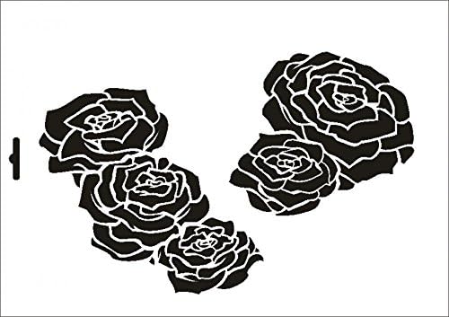 UMR-Design W-229 Roses Текстил- / wallstencil Размер A5