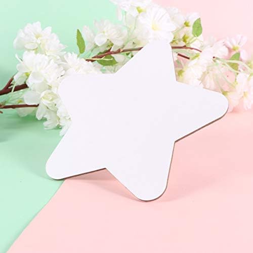 EXCEART 5Pcs Cotton Drawing Board Star Blank Платно Stretched Живопис Panel for Artists Начинаещи Students Oil Paint Tools (White)