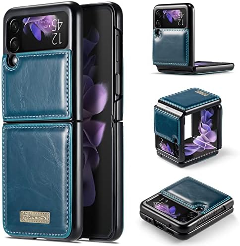 Kowauri за Samsung Galaxy Z Флип 3 Калъф,Премиум Тънък Пълна Защита Изкуствена кожа устойчив на удари Защитен Калъф за вашия телефон Калъф за Samsung Galaxy Z Флип 3 5G 2021 (тийл са)