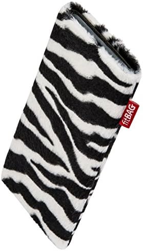 fitBAG Bonga Zebra Custom Tailored Sleeve for Apple iPhone X/Xs | Made in Germany | Fine Imitation Fur Pouch