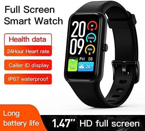 hhscute Smart Watche,1,47 Пълен Екран на Смарт Часовници за Мъже Смарт Часовници за iPhone Съвместим Лек