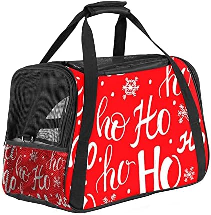 Pet Carrier Hohoho Pattern Santa Claus Laugh Soft-Sided Пет туристически Carriers for Cats,Dogs Puppy Comfort Portable Foldable Пет Bag Airline Approved