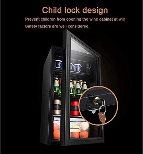 LAKAGO Мини - Хладилник за Спални Охладител за Напитки Хладилник 90L 40 DB-Компактен Хладилник за Напитки със стъклена врата, Регулируеми Подвижни рафта Детски замък диза
