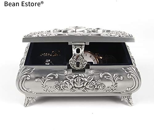 Бийн Estore Vintage Small Trinket Metal Jewelry Box – Античен Организатор на паметта за Пръстени, обици,
