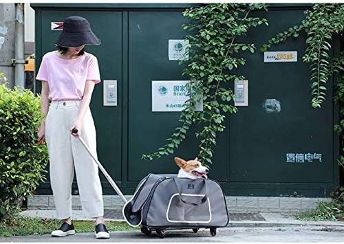 UXZDX CUJUX Пет Bag - Пет Rolling Carrier Backpack Dog Wheel Around the Luggage Bag Пет туристически Carrier