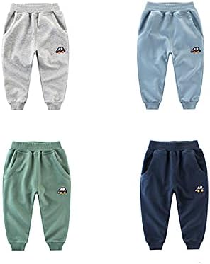 BeiVSlley Baby Boys 2 Pack Active Jogger Pants Toddler Сладко Embroidery Casual Атлетик Sweatpants