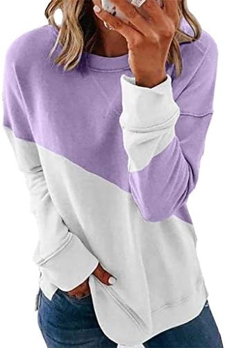 Portazai Блузи за Жени Happy Halloween Потник, Пуловер С Дълъг Ръкав Тиква Лицето на Печатни Пуловер Блузи, Ризи