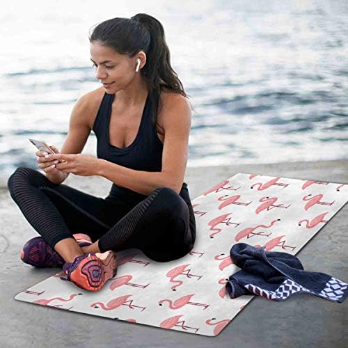 Baofu Тропически Фламинго Нескользящий килимче За Йога Упражнения Фитнес Устойчив на Гореща Мат Дълъг TPE