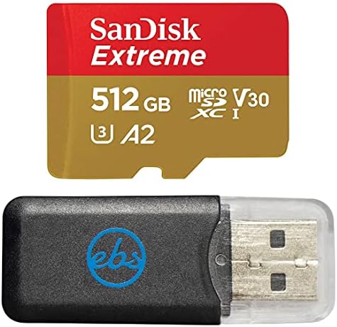 SanDisk Extreme 512GB Micro SD Карта памет за GoPro Работи с GoPro Hero 10 Black Camera UHS-1 U3 / V30 A2