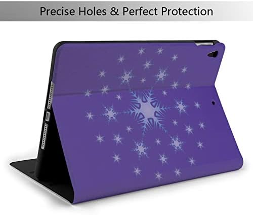 MTGNEEY Blue Snowflake Case for Ipad Air3 10.5 Tablet Case Тънък Stand Hard Back Shell Full Body Protective