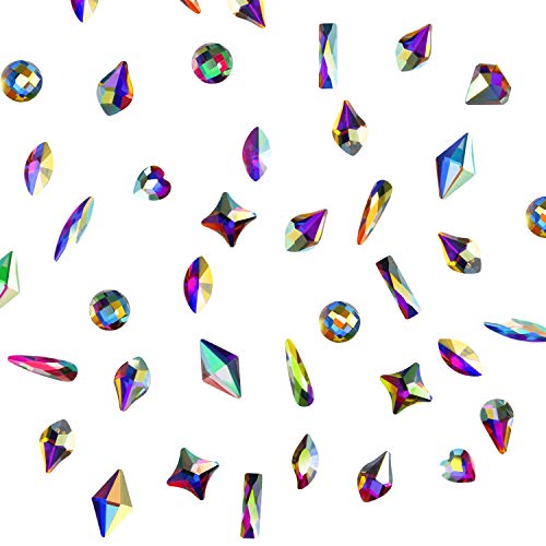Multi Shapes AB Нокти Diamond Flatback Rhinestones Crystals Нокти скъпоценни Камъни Mixed AB Margarita Glass Crystals Stone for jewels Нокти Дрехи Обувки Чанти Занаяти Грим (300 бр.)