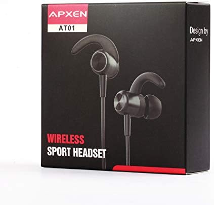 Apxen AT01 ушите с микрофон и контролер, съвместим с iPhone, Android(черен)