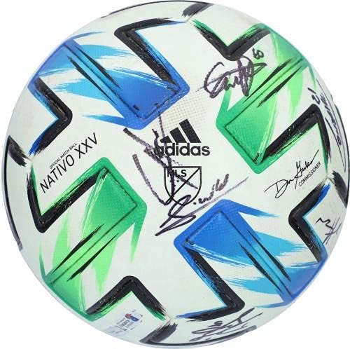 LA Galaxy Autographed Match-Стари футболна топка от сезона MLS 2020 с 16 надписи - AA02011 - Футболни топки с автографи