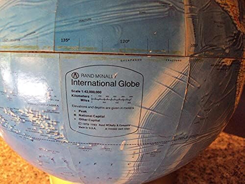 Ранд Mcnalley International Globe 1989 12 инча Метална основа