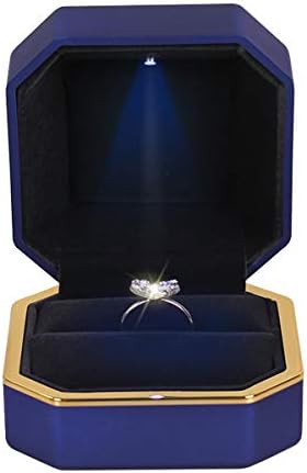 Кутия за пръстен GBYAN с кутия подарък на дисплея бижута LED светла за сделки,годеж, сватба