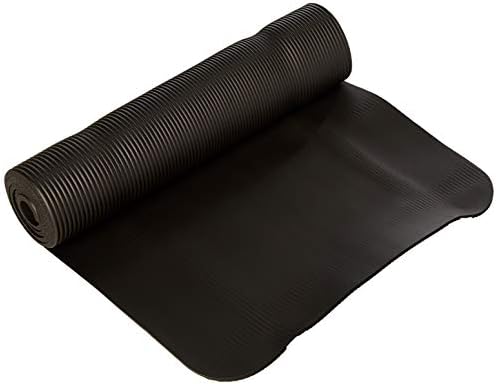 Crown Sporting Goods 3/8-инчов (8 мм) Професионален килимче за йога с нескользящими пити и на пагон (черен)