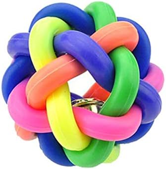 N/A Pet Toys Colorful Ring Топка Cat Toy Toy Dog Toys Bite-Resistant Bell Еластична Топка Puppy Toys Small(5cmdiameter)