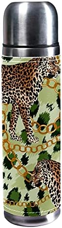 Леопардовое Животно 500 мл Пътна Чаша за Кафе Чаши, Бутилка За Вода Вакуумно Кожена Изолирующая Чаша 304