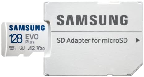 Samsung EVO Plus 128GB microSDXC SD карта Работи с GoPro Hero 10, Hero 9, Hero 8, Hero 7 Action Cam (MB-MC128KA)