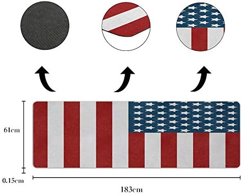 CHARMHOME Print Yoga Mat Flag of the United States Non-Slip Exercise Mat 72 x 24 Inch Floor Pilates Workout