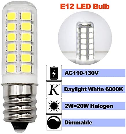 E12 Крушка 2 W Еквивалент 10 W 20 W E12 и Свещници База Халогенни, Флуоресцентна Светлина Бяла Затъмняване Прозрачно Стъкло C7 LED за Сол Лампа/Сушилня Барабан Светлина/Нощно