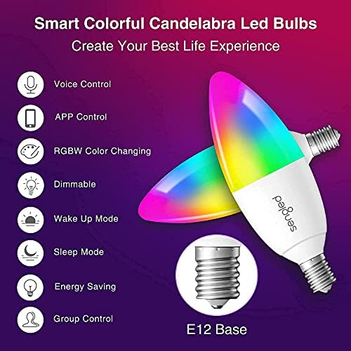 Sengled Алекса Light Bulb E26 2700K Led Bulb 60 Watt Пакет with Color Changing Свещ Bulb E12 Led Bulb That Work with Alexa, Google Home, SmartThings, Zigbee, 10 Pack