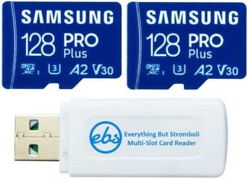Samsung Pro Plus Pack 2 Карта памет 128 GB microSDXC за телефон, Дрона, Екшън-камера 160 MB/с UHS-I, U3,