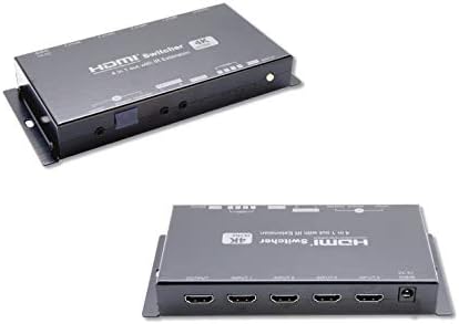 Inteset HDMI Switch & IR Repeater Combo-4 порта, 4K, HDMI Switch 2.0-(4 in x 1 Out) с IR управление на устройство, поддържа HDCP 2.2 Pass-Through, 3D & Full HD 1080P. Можете да се скрие и да контролирате своите устройст?