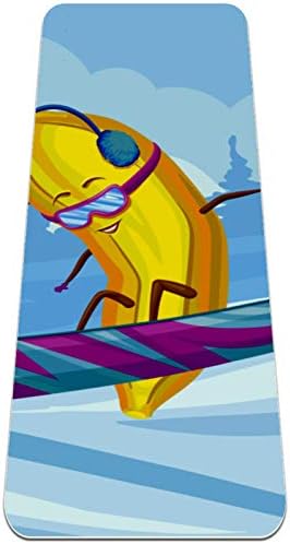 Siebzeh Blue Banana Skiing Premium-Дебела подложка за йога Eco Friendly Rubber Health&Fitness Нескользящий Мат за всички видове упражнения по Йога и пилатес (72 x 24 x 6 мм)