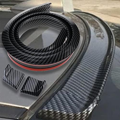 AuInLand Авто Заден спойлер 4.9 FT (150 см) Черен Комплект Устните Спойлер с Модел От Въглеродни Влакна,