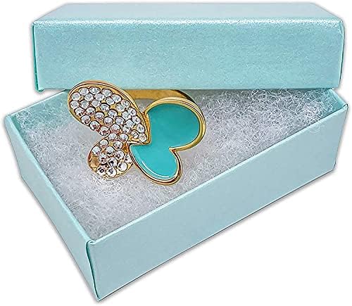 TheDisplayGuys 100-Pack 21 Cotton Filled Cardboard Paper Jewelry Box Gift Case - Pearl Синьо - (2 5/8 x