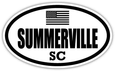 Summerville SC Южна Каролина Окръг Дорчестър Скрит американския Флаг Евро Стикер на Бронята Стикер 3 М Винил